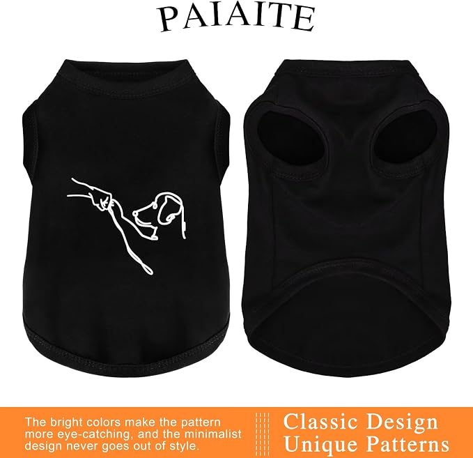 Discover Cozy Cotton Canine Wear: Lightweight, Breathable and Soft, Dog Shirt Vest with Eye-Catching Graphics(HIGH Five), Keeping Your Furry Friend Warm and Comfy! Black 2XL