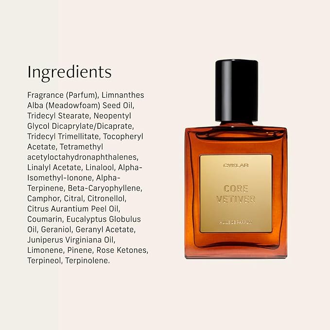 CYKLAR Perfume Oil for Skin – Core Vetiver Scent – Crisp & Aromatic Perfume Fragrance with Driftwood & Clary Sage Notes – Travel-Friendly 15ml