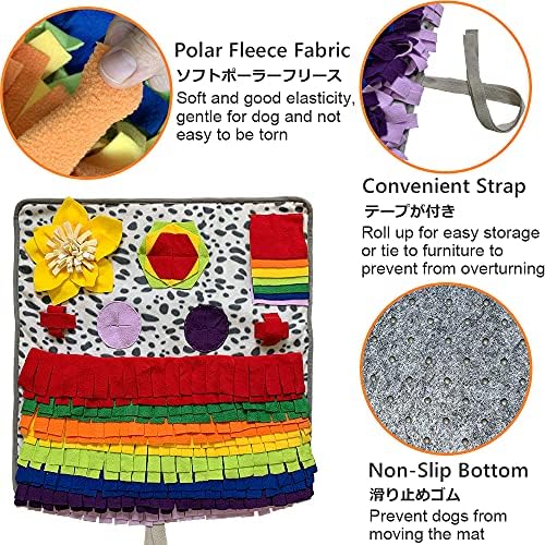 SCHITEC Snuffle Mat for Dogs, Nosework Feeding Blanket Sniffing Pad for Interactive Games, Foraging Puzzle Enrichment Toys for Large Small Medium Pets