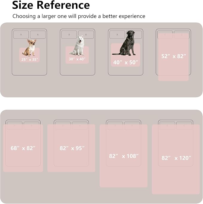 Waterproof Blanket - Reversible Dog Throw as Furniture Protector | Soft Velvet & Flannel, TPU Leak-Proof Liner, Machine Washable, Fits Couch and Bed, 82" x 108", Pink/Cream