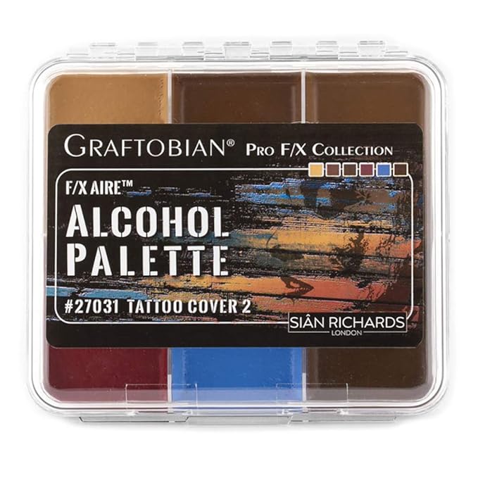 Graftobian F/X Aire Alcohol Activated Palette - SFX Makeup (Tattoo Cover 2 - Dark)