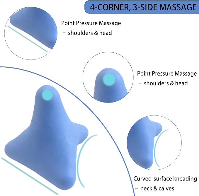 2Pcs Trigger Point Massage Tool, Massager Ball for Psoas Myofascial Release | Deep Tissue Muscle Knots Relief, Physical Therapy, Foot Plantar Fasciitis Pain Recovery, Manual Pressure with Suction Cup