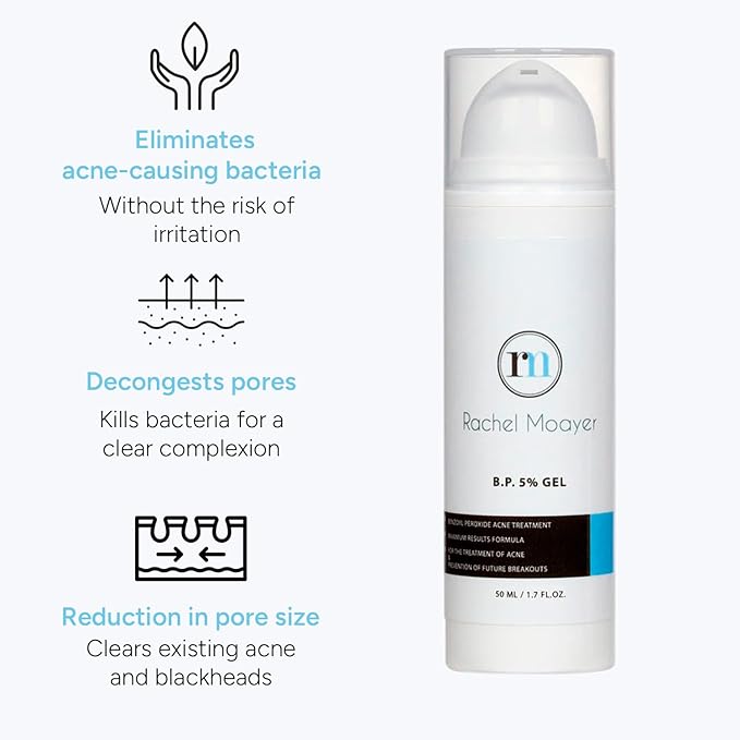 RM Benzoyl Peroxide Face & Body Gel 5% Medical grade Micronized benzoyl peroxide (without the prescription) acne treatment