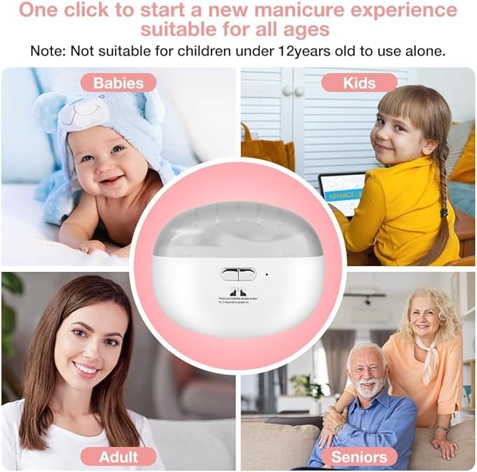 Electric Nail Clippers,2026 New 3-in-1 with LED Light & Polishing 2 Adjustable Speeds for Nail Trimmer for Suitable for Adults, Seniors and Baby (White)