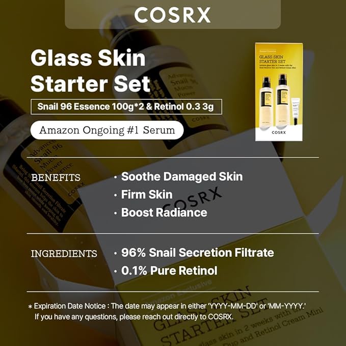 COSRX Glass Skin Starter Set + 2% Alpha Arbutin Discoloration Care Serum