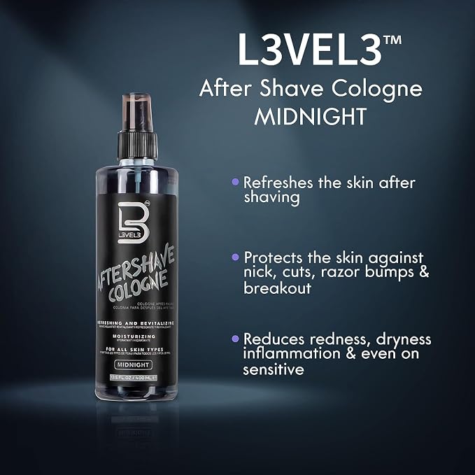 L3 Level 3 After Shave Spray Cologne - Softens Skin - Refreshes and Relieves Face and Skin - Moisturizing Formula Level Three After Shaving (Fresh - Small) 3.38 floz/100 ml