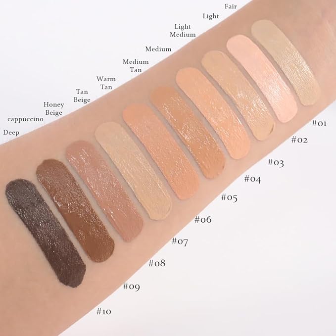 Liquid Concealer for Older Women, Under Eye Brightener Full Coverage Concealer for Dark Circles, Spots, Lightweight Waterproof Foundation Makeup, Vegan & Cruelty-Free, 01 Fair