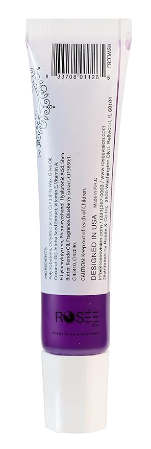 Rosee Lip Gloss Vegan & Cruelty Free Treatment, Professional Make up, Long Lasting Glossy with Shea Butter, Moisturize, Protect & Smooth, High Shine, Non-Sticky (l. Blueberry Jelly, 0.5)