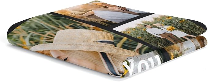 inkArts Custom Blanket with Photo, Personalized Blanket, Customized Photo Blankets, Customizable Picture Blankets, Personalized Anniversary Couple Gifts for Women Men Her Him Girlfriend Boyfriend