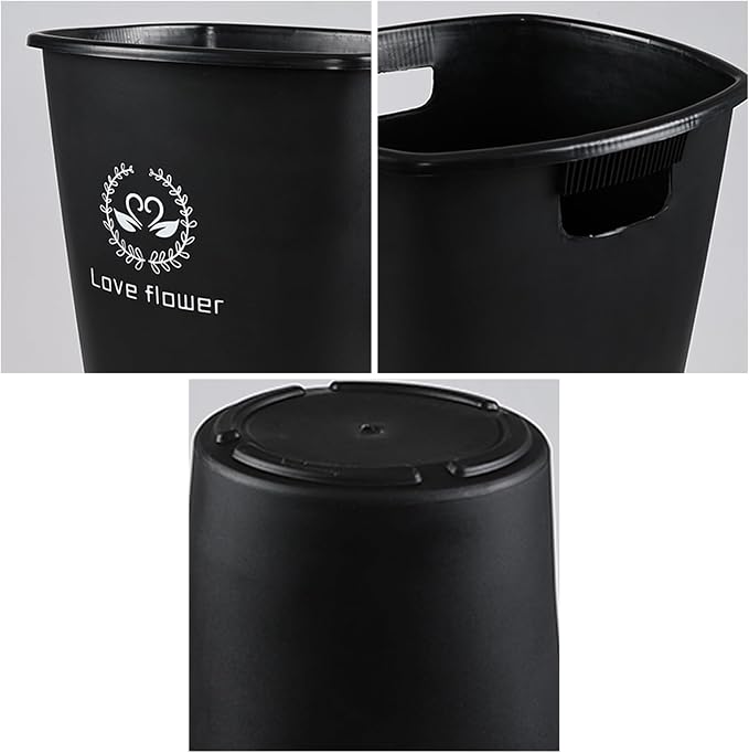 Teyyvn Floral Buckets, 4-Pack Tall Plastic Flower Containers, Black | 19.92 Inch, Durable Vase Buckets for Fresh-Cut Flowers, Arrangements, Wedding, Event, and Retail Display