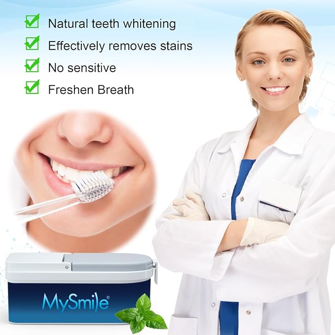 MySmile Teeth Whitening Powder for Tooth Whitening, Toothpaste Natural Powder Teeth Whitener, Enamel Safe Whitening Tooth Cleaning Powder, Tooth Stain Remover and Polisher, Fresh Mint