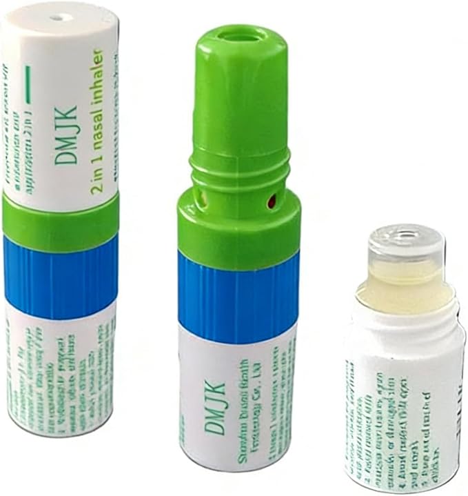 Zonebutton Nasal Inhaler Stick Pack of 3, Aromatherapy Essential Oil Inhaler with Menthol & Mint, Cooling Herbal Scent for Daily Refresh, Focus, Home, Work & Travel(Mint)