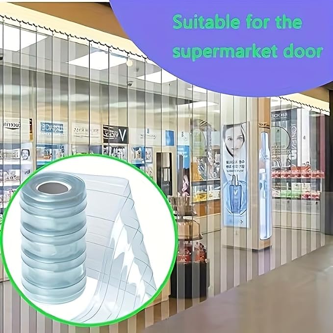 Dog Door Replacement Flaps, Safe Plastic Vinyl Strip for DIY Doghouse or Cat Door, Transparent Dog House Door Flap, Easy to Cut & Install, 7 in x 59 in