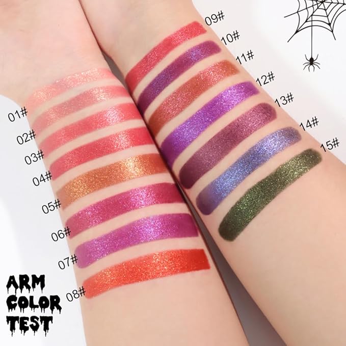Kaely Glitter Metallic Lipstick, Shimmer Metallic Lipsticks for Women, High Pigmented Lip Gloss Long Lasting Waterproof Smudge Proof, Halloween Makeup, Vegan & Cruelty-Free, 09