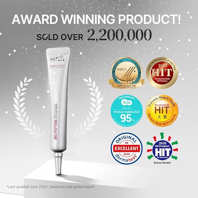 SWANICOCO Fermentation Peptine Eye Care Cream + Revol Thioct Shot Ampoule for Cinderella Face Lift, Aging Care, Wrinkle Care, Skin Elasticity, Hydration, Stocking Stuffer, Christmas Gift for Women