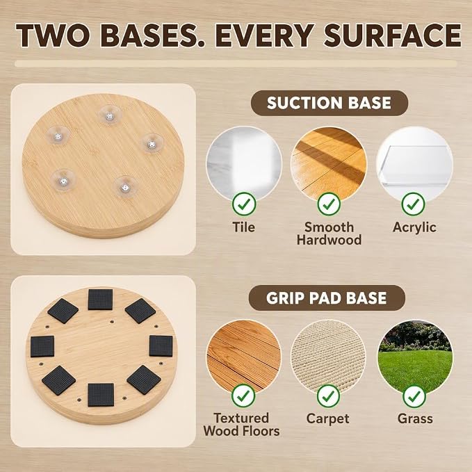 Dog Nail Scratch Board with Treat Box, Dog Scratch Pad for Nails, Rubberwood Adjustable Dog Nail File Toy for Stress-Free Grooming, Treat Scratch Puzzle, Large Size, Natural Wood Color