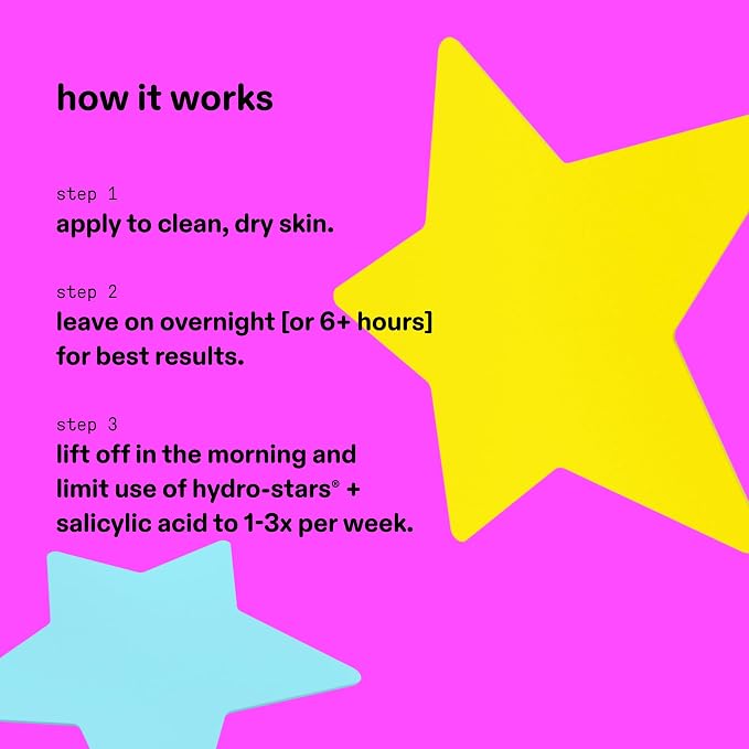 Starface Hydro-Star® Hydrocolloid Pimple Patches + Big Yellow Compact (32 ct) and Hydro-Star® Hydrocolloid Patches with Salicylic Acid + Big Blue Compact (32 ct), Shrink Spots, Absorb Fluid, 2-Pack