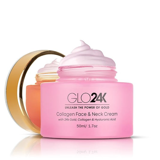 GLO24K Cream with 24k Gold, Retinol, Vitamins, and Hyaluronic Acid. Optimally Hydrate your Skin while you sleep. (Cherry (Collagen Cream))