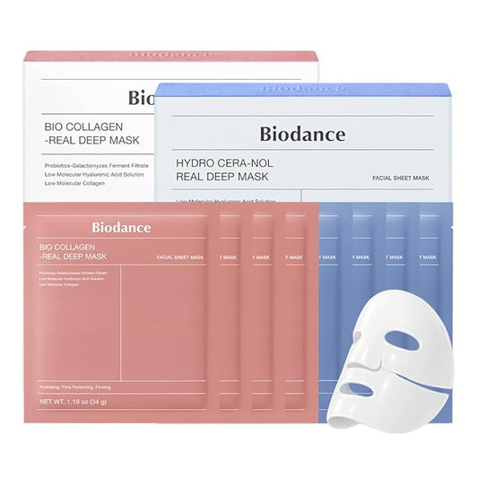 BIODANCE Best Mask Duo: Bio-Collagen & Ceramide Panthenol Real Deep Mask Set, Firming, Hydrating, Face Mask Bundle for Glass Skin, Korean Skincare Set, Korean Skin Care, Gifts for women, Skin Care Set