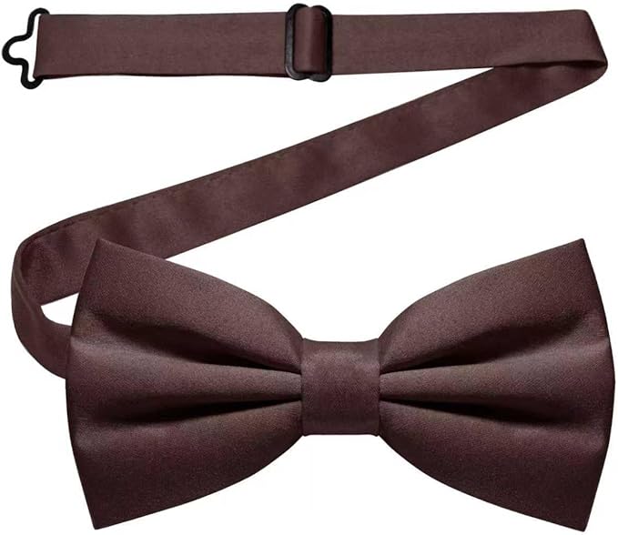 JEMYGINS Solid Color Pre-tied Bow Tie Adjustable Bowtie for Men