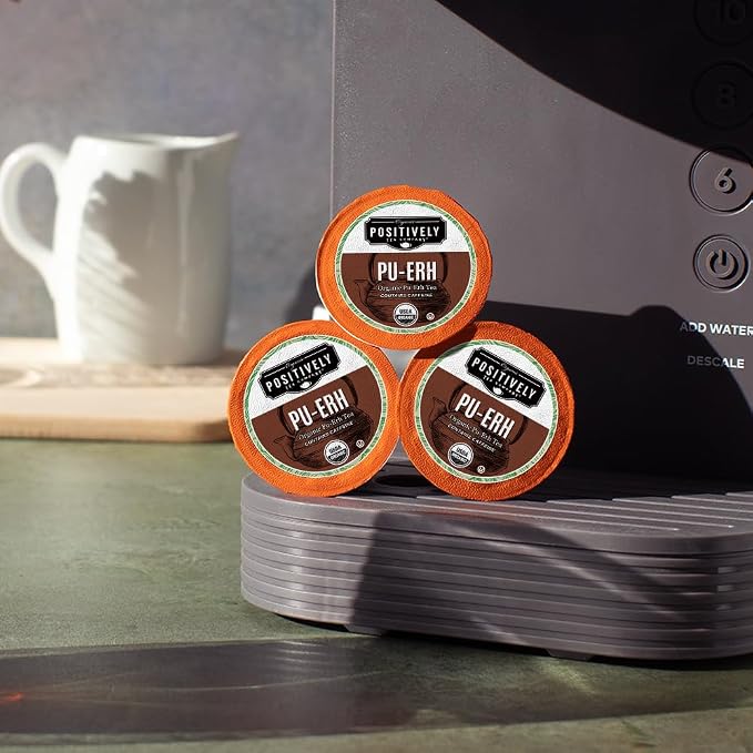 Organic Positively Tea Company, Pu-Erh Tea, K-Cup Compatible, 96 Pods
