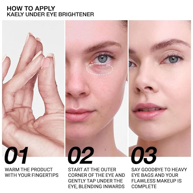Kaely 2Pcs Shimmer under Eye Brightener, Conceal Brighten Dark Circles, Color Correcting Pot Concealer for Dark Circles, Waterproof, Vegan Makeup & Cruelty-Free, 01 Light Rose & 06 Rose Pink