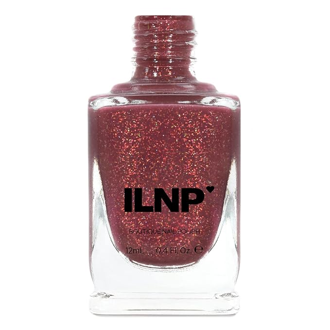 ILNP Cross My Heart - Crisp Rustic Red Holographic Jelly Nail Polish