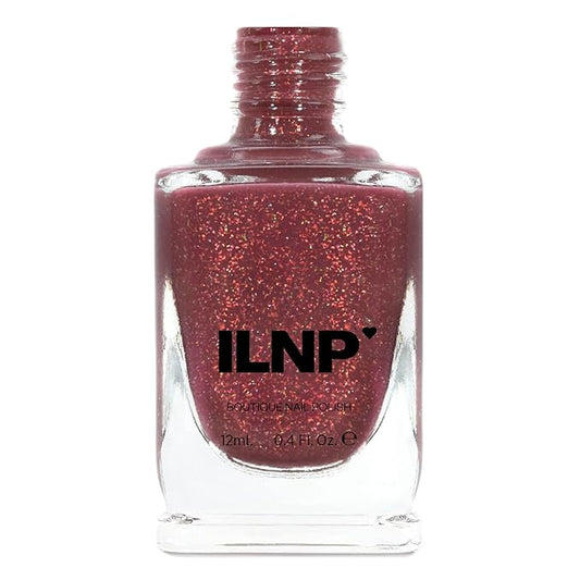 ILNP Cross My Heart - Crisp Rustic Red Holographic Jelly Nail Polish