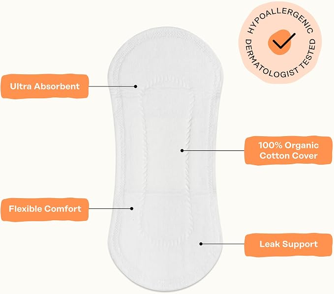 The Honey Pot Company - Non-Herbal Everyday Panty Liners for Women - Organic Cotton Cover & Ultra-Absorbent Pulp Core - Sanitary Pads - Feminine Care - 30 ct