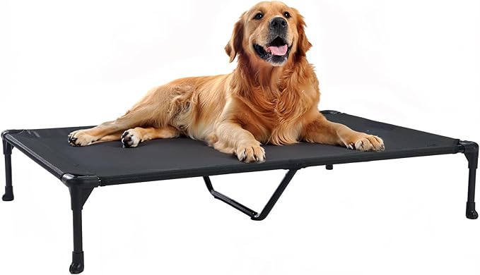 Veehoo Cooling Elevated Dog Bed, Portable Raised Pet Cot with Washable & Breathable Mesh, No-Slip Feet Durable Dog Cots Bed for Indoor & Outdoor Use, X Large, CWC1803-XL | Off-ground training platform, portable camping hammock, breathable mesh, easy to...