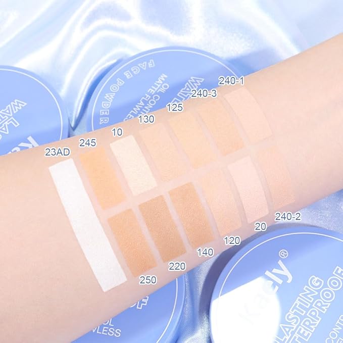 evpct Oil Control Pressed Face Powder Compact for Women, Translucent Setting Powder Makeup Foundation for Women, Waterproof Long Lasting Lightweight, polvo compacto de maquillaje, 125 Ivory Buff
