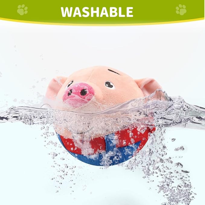 Interactive Dog Toys,2024 New Active Moving Pet Plush Toy,Squeaky Moving Dog Ball Toy,Rechargeable Puppy Toys to Keep Them Busy,Washable Pig Plush Toys(Rabbit)