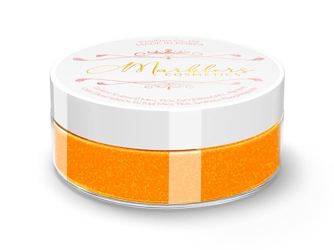 MARBLERS Neon Face & Body Glitter [Fluorescent Orange] 0.18oz (5g) | Fine | Non-Toxic | Vegan | Cruelty-Free | Ethically Sourced | Festival Makeup | Eye, Hair, Nail, Eyeshadow | Cosmetic Grade