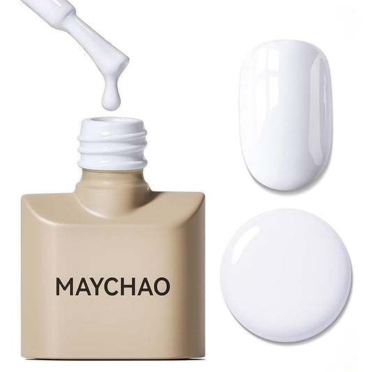 MAYCHAO 15ML Antiquewhite Gel Nail Polish 1Pc Antiquewhite White Green Gel Polish Soak Off UV LED Nail Polish Nail Art Starter Manicure Salon DIY at Home, 0.5 OZ