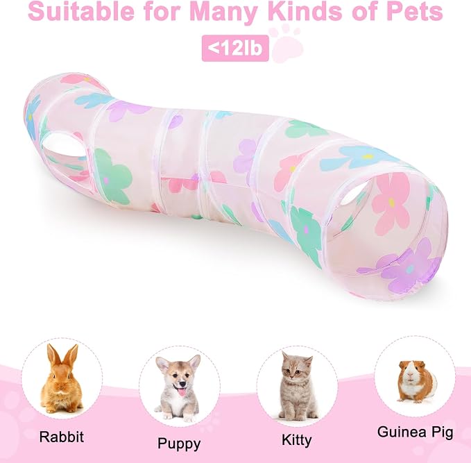 Glittme S-Shape Cat Tunnel, Foldable Cat Tunnels for Indoor Cats