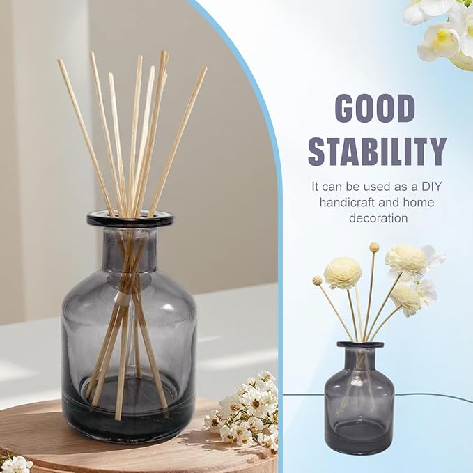 1Pcs 150ml/5oz Empty Glass Diffuser Bottle Aromatherapy Jar Container Fragrance Accessories Use with Essential Oils Replacement Diffusers Reed Sticks DIY Crafts Decor Gray