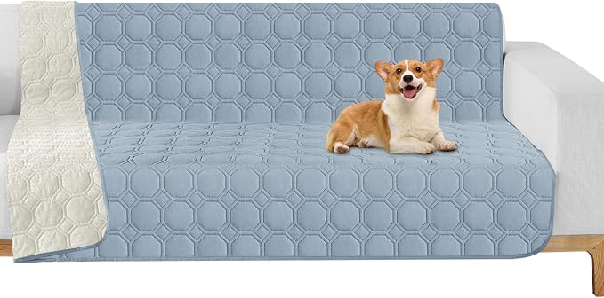 ZNSAYOTX Ultimate Cozy Blankets (52"x82") 100% Waterproof Bed Mat Blanket for Dog Pets, Couch Sofa Protector with Non-Slip Back Washable Durable, Pee Scratch Proof Easy to Clean (Grey Blue)