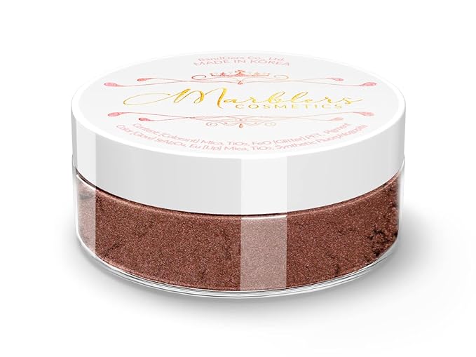 MARBLERS Fine Natural Mica Powder [Mahogany] 0.11oz (3g) | Highly Pigmented | Non-Toxic, Vegan, Cruelty-Free | Eyeshadow, Body Butter, Nail Polish, Nail Art | Party, Body, Face Makeup