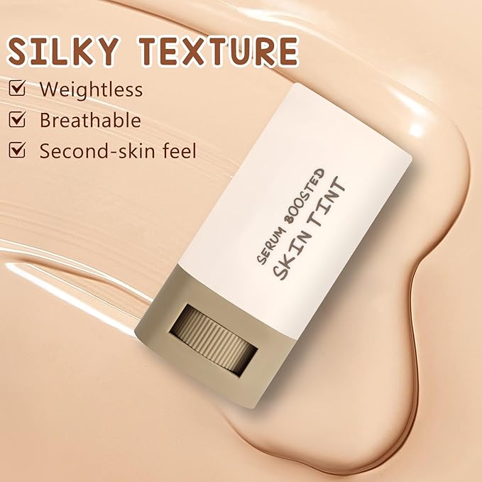2PCS Foundation Stick Beauty Balm Serum Boosted Skin Tint, Solid Tinted Moisturizing Serum Contour Stick, Natural Fit, Moisturizing ＆ Concealing Foundation Sticks (#02)