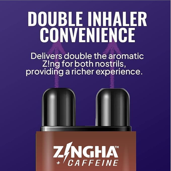 Z!NGHA Caffeinated Aromatherapy Nasal Inhaler Stick - Energy Nasal Stick with Peppermint & Eucalyptus Essential Oils - Natural Focus & Alertness Support, Sweet Surge