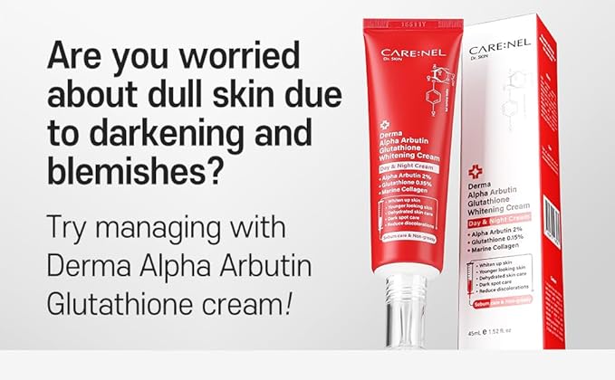 CARE:NEL Whitening Cream for face Korea Derma Alpha Arbutin Glutathione 1.52fl.oz/45ml
