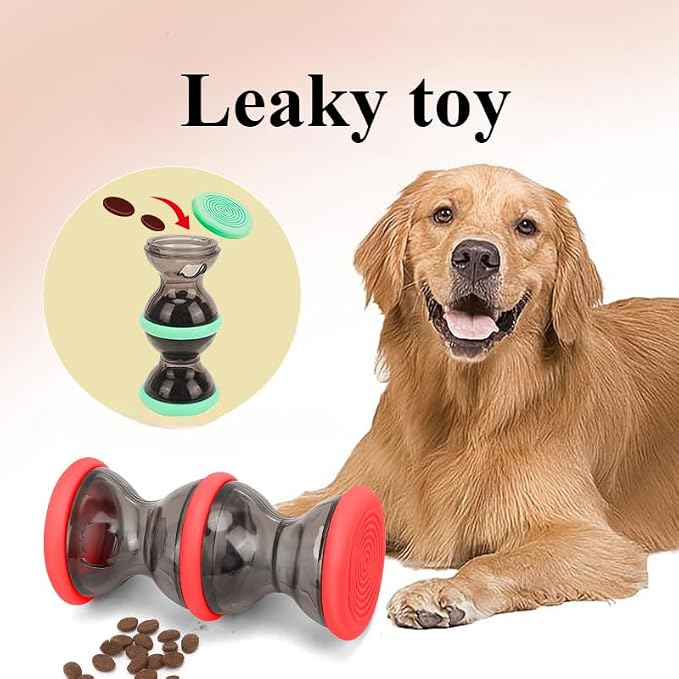 Dog Food Puzzle Toy Adjustable Treat Dispensing Food Dispenser Slow Feeder Bowls Puppy Enrichment Toy Ball Dog Interactive Chase Training Toys for Small Medium Large Dogs (Green)