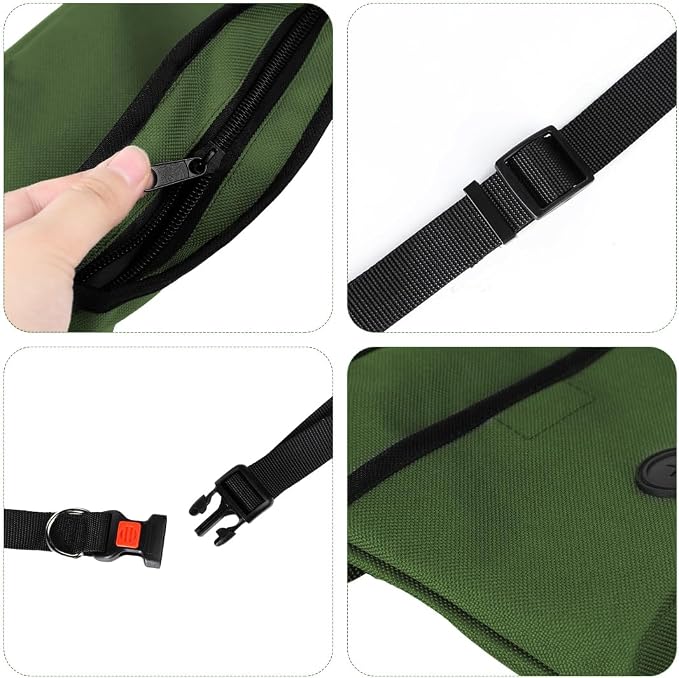 Dog Treat Pouch Pet Training Pouch with Adjustable Strap Dog Walking Bag Holder Built-in Poop Bag Dispenser Portable Puppy Bait Reward Pouches Pet Treat Snack Carrier Pocket, Hands-Free Training