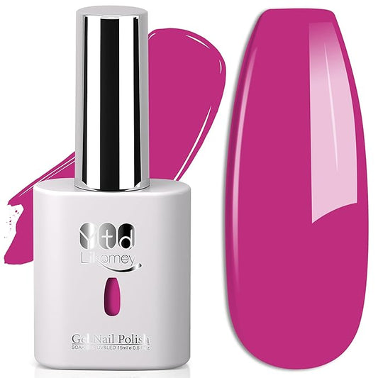 YTD Likomey Gel Nail Polish,15ml Fuchsia/Dragon Fruit Pink UV Nails Gel,Fall Winter Salon Home DIY Nail Art Manicure Pedicure Color Varnish,CS476
