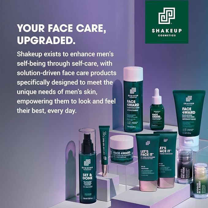 Shakeup Cosmetics Mens Moisturiser Stick, Hydrating Face Balm, Vegan with Witch Hazel & Cucumber, Travel Friendly, Great for Post-Workout & Post-Swim Dry Skin, 35g. Aka. HYDRATE IN A HURRY