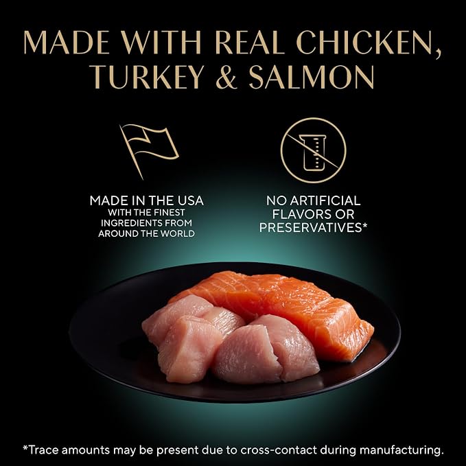 Sheba Perfect Portions Wet Cat Food Pate Savory Chicken, with Sustainable Salmon, and Roasted Turkey Entree Variety Pack, 2.6 oz. Twin-Pack Trays (18 Count, 36 Servings) (Pack of 2)