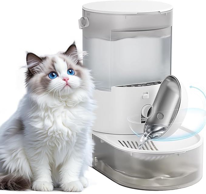Cat Water Fountain No Filter Automatic Dispenser for Cats Filterless 3.8L | Wireless Stainless Steel Cordless Pet Indoor Catit Bowl Dogs Bowls Wastewater Separation Smart Large Rechargeable Small Dog