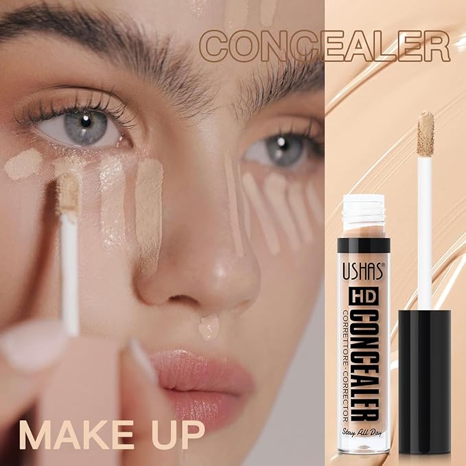 USHAS 2PCS Concealer Makeup, Lightweight, Full Coverage, Long Lasting, Conceals, Matte Liquid Foundation for Face, Eye, and Acne Scar Cover (S9, 2PCS)