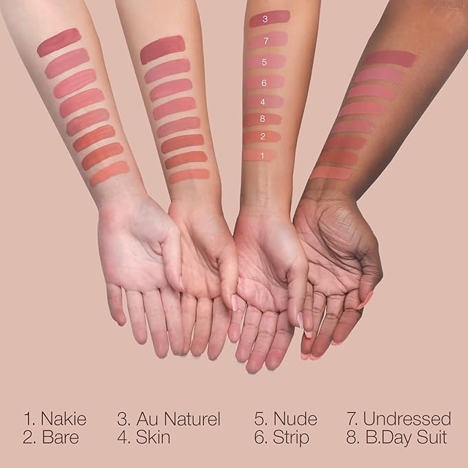 Palladio Long-Wear Cream Lip Color Liquid Lipstick, transfer proof high intensity color pigment, smooth lightweight formula, cream color matte finish, all day wear (Skin)