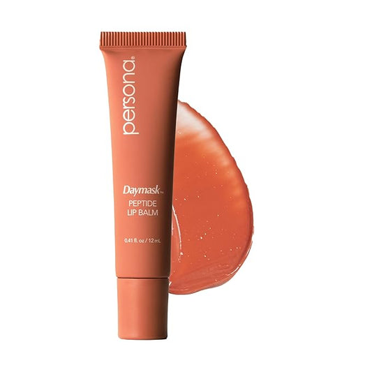 PERSONA Daymask Peptide Lip Balm | Rich, Glossy Hydration | With Oat Kernel Oil, Squalane & Peptide Complex | Vegan, Fragrance-Free, Sensitive-Lip Safe (0.3 oz) | Made in USA, June